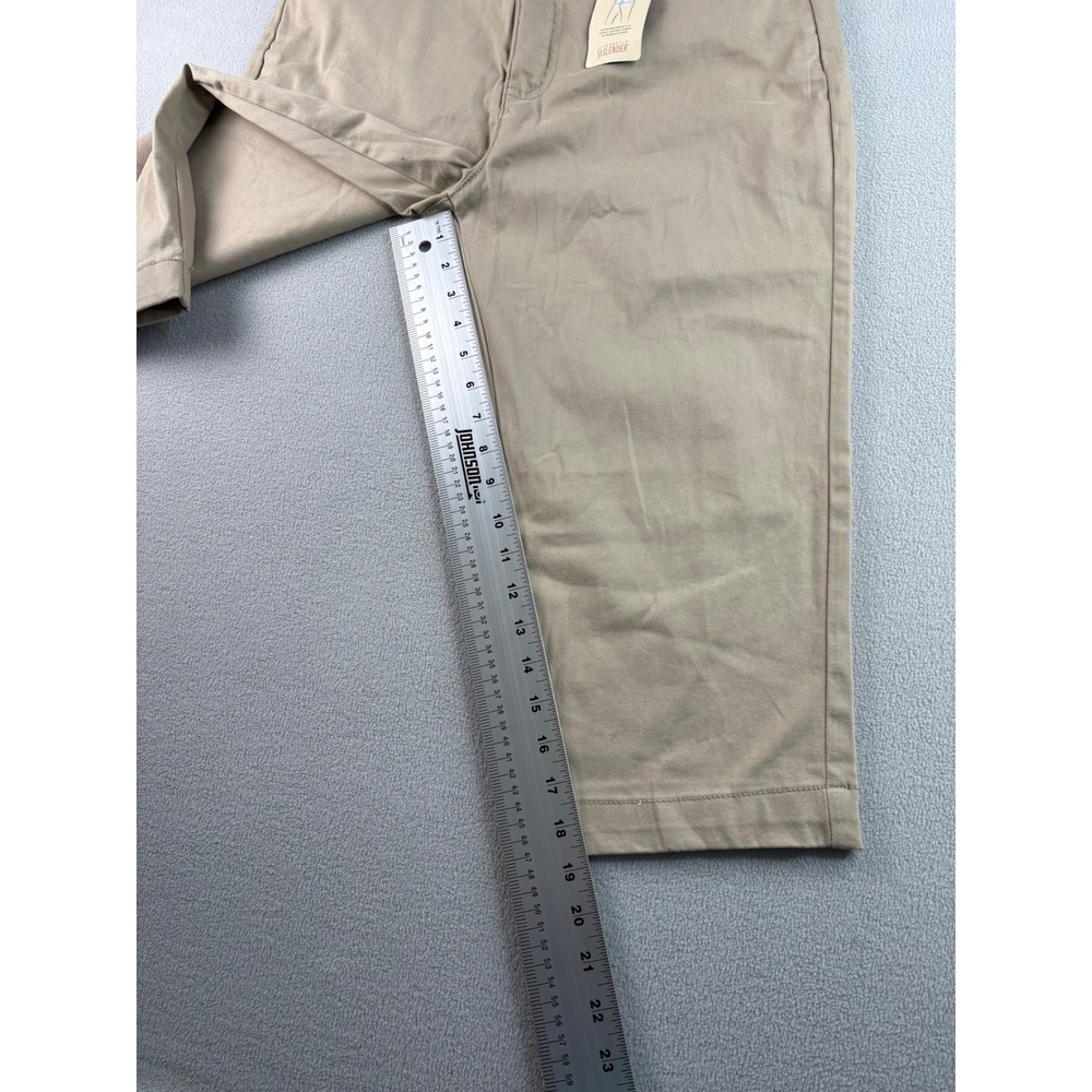 NWT St John's Bay Capri Pants Womens Size 10 Khaki Easy Stretch Cropped Casual - Picture 3 of 9